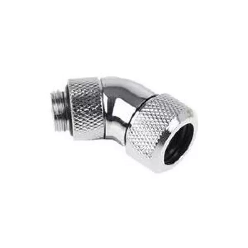 Alphacool Eiszapfen 13mm HardTube įsukama jungtis 45° pasukama G1/4 - Chromuota (17406)