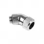 Alphacool Eiszapfen 13mm HardTube įsukama jungtis 45° pasukama G1/4 - Chromuota (17406)