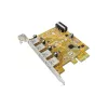 Vidinė USB 3.2 Gen 1 (5 Gbit/s) PCIe sąsajos plokštė — Sunix USB4300N, 78×121×18 mm