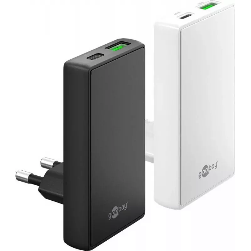 Goobay USB-C PD GaN Dual-Fast Charger 90° Flat 45 W White - 1x -Connector (75720)