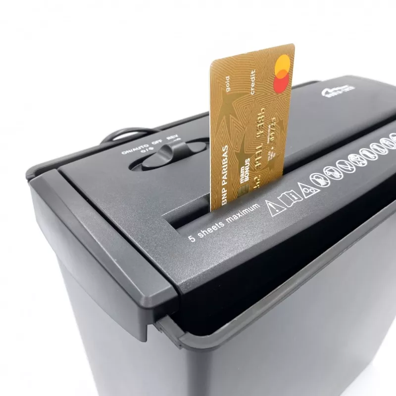 SHREDDER - Dokumentų Smulkintuvas. Smulkina Popierių, Foliją, CD/DVD Diskus, Kreditines Korteles. (MT215)