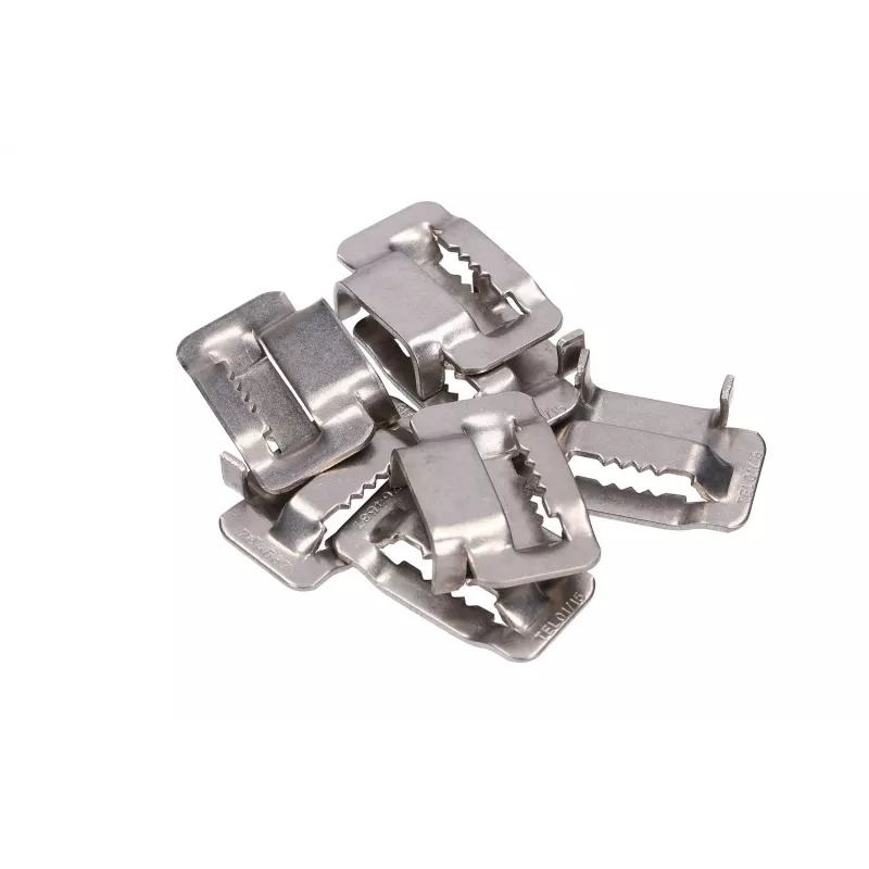 Extralink plieninė spaustukė 20 mm plieninei juostai su dantukais
