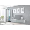 Cama Vitrininė spintelė VIGO '180' 180/40/30 baltas/pilkas blizgus