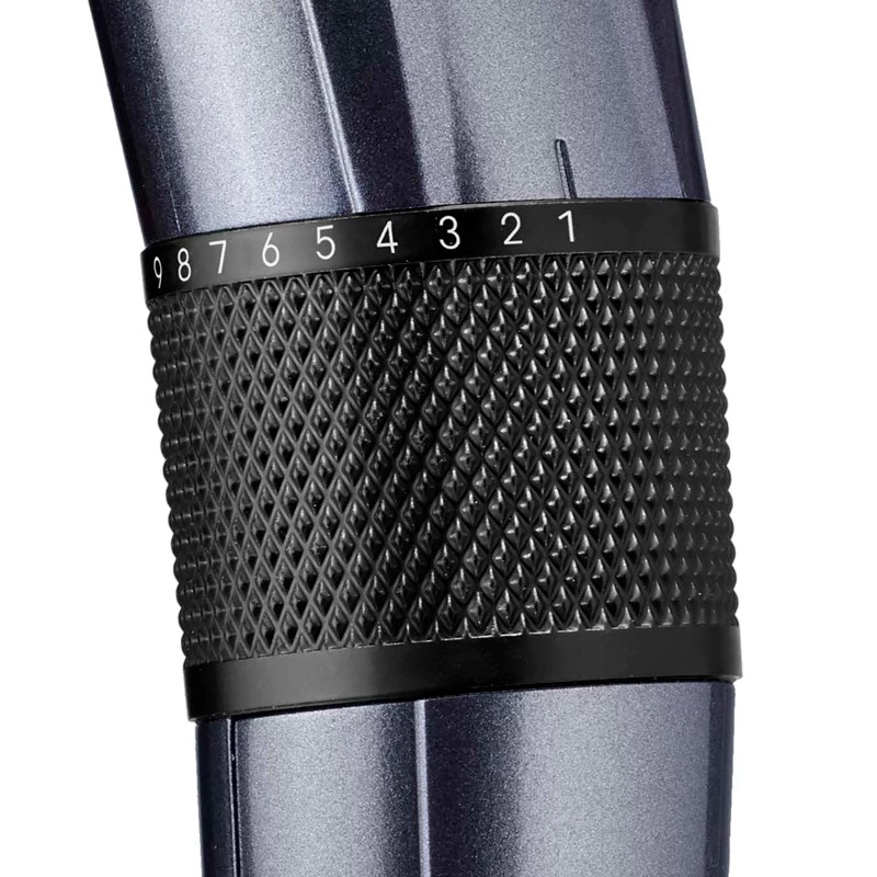 Plaukų kirpimo mašinėlė BABYLISS E976E — belaidė įkraunama, 26 ilgio pakopų, 0,5 mm–25 mm, 40 mm peiliai, titano / nerūdijančio plieno peiliai, 60 min veikimo laikas