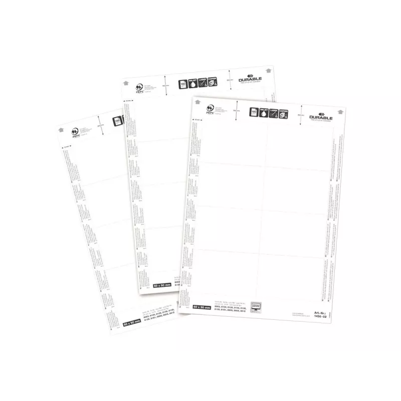 Durable 1456-02 ženkliukų įdėklai 60x90 mm balti
