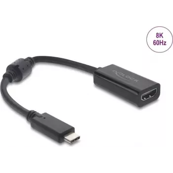 USB Type-C prie HDMI adapteris DELOCK 8K 60 Hz HDR HDCP (DP Alt Mode) juodas