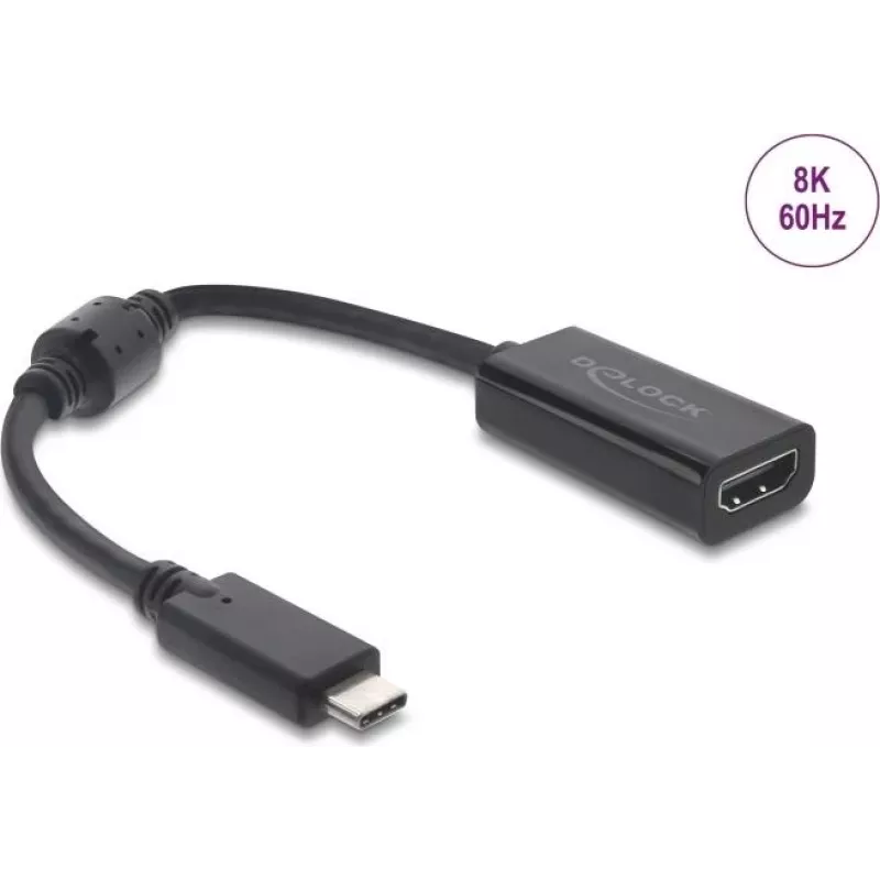 USB Type-C prie HDMI adapteris DELOCK 8K 60 Hz HDR HDCP (DP Alt Mode) juodas