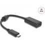 USB Type-C prie HDMI adapteris DELOCK 8K 60 Hz HDR HDCP (DP Alt Mode) juodas
