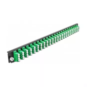 Sujungimo dėžutės priekinis skydelis DeLOCK 19 colių 43370 24 prievadų LC Quad žalias