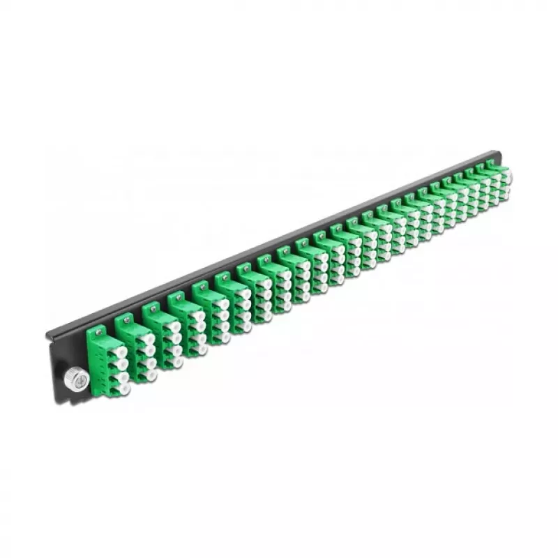 Sujungimo dėžutės priekinis skydelis DeLOCK 19 colių 43370 24 prievadų LC Quad žalias