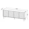 Komoda cama meble Cama 4D CORTINA — 2000×400×810 mm, juoda, medžio drožlių plokštė