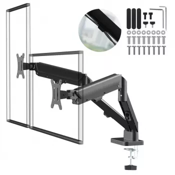 Maclean 2 monitor mount, gas spring, 17-32, 2-10kg, Juoda, MC-134