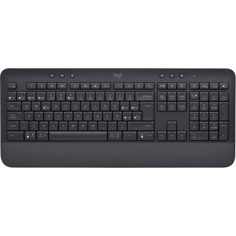 “Logitech Signature K650” - klaviatūra - belaidė - “Bluetooth 5.1” - QWERTY - ispanų - grafito (920-010917)
