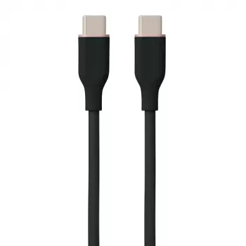 Silikono laidas USB Type-C - Type-C, 100W (juoda, 3m)