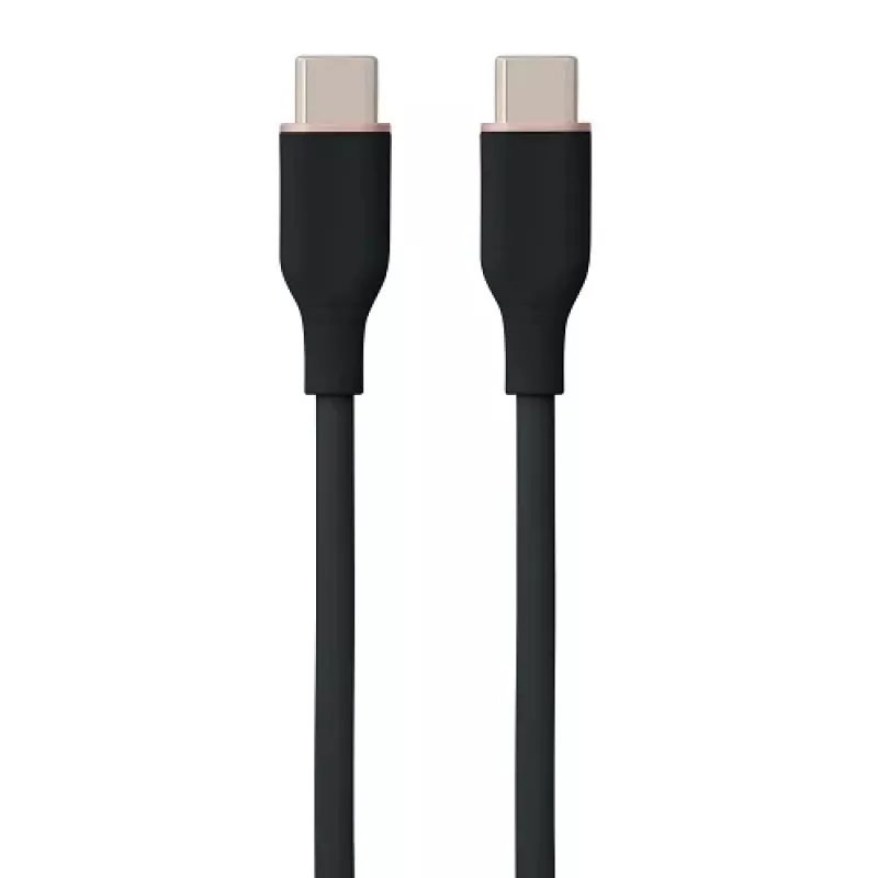 Silikono laidas USB Type-C - Type-C, 100W (juoda, 3m)