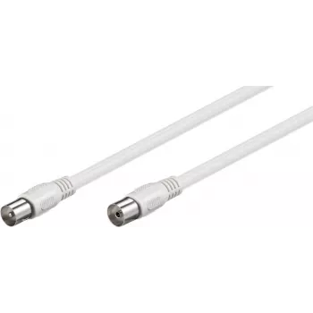 Goobay antenos kabelis (A klasė, >85 dB), 2x ekranuotas, 2 m, baltas - bendraašis kištukas > bendraašis lizdas (visiškai ekranuotas) (66614)