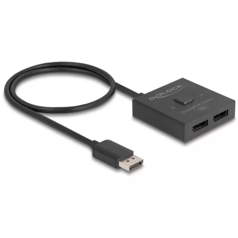Delock - vaizdo skirstytuvas / perjungiklis - 8K, dvikryptis - 2 x DisplayPort - Staliniam kompiuteriui (18906)