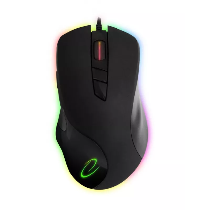 Optinė žaidimų pelė ESPERANZA EM132 — 7 mygtukai, 7200 DPI, RGB, dešiniarankiams, USB 2.0, 1,5 m laidas