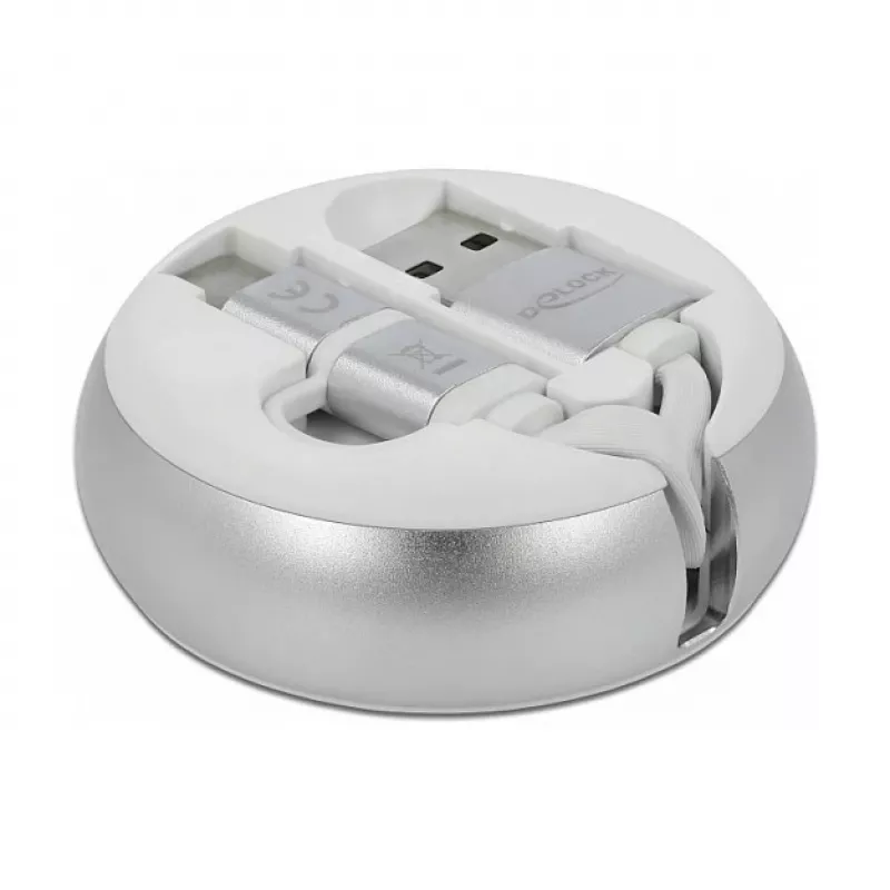 Ištraukiamas laidas DeLOCK USB 2.0 2 viename Type-A į Micro-B ir USB-C™