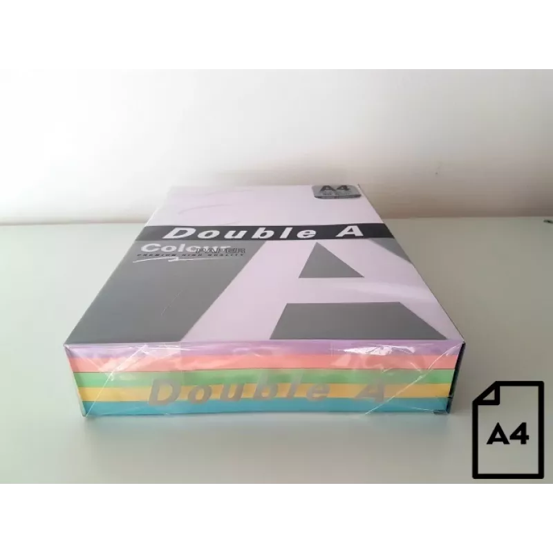 Spalvotas popierius Double A, 80g, A4, 100 lapų, Rainbow 3, 5 spalvų