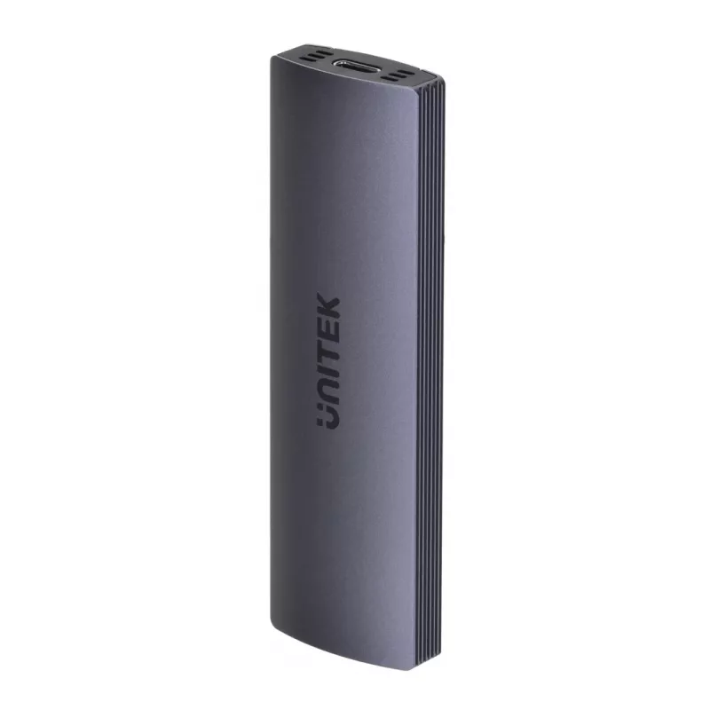 M.2 SSD korpusas Unitek uDrive Pilka — M.2 (2230/2242/2260/2280), NVMe/SATA III, USB-C 10 Gbit/s, aliuminis