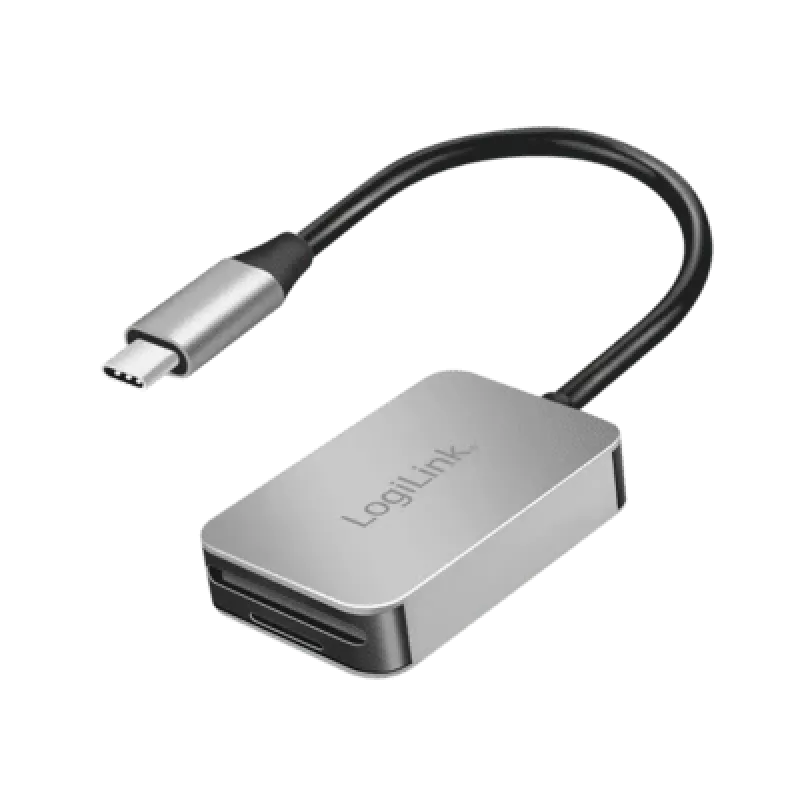 LogiLink USB 3.0 dviejų lizdų kortelių skaitytuvas USB-C / SD / microSD aliuminis (CR0050)