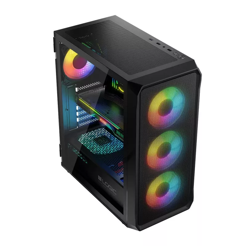 Kompiuterio korpusas Logic Concept Portos ARGB ATX juodas