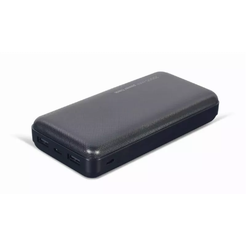 Gembird PB20-02 nešiojamas įkroviklis (power bank) Ličio polimeras (LiPo) 20000 mAh Juodas