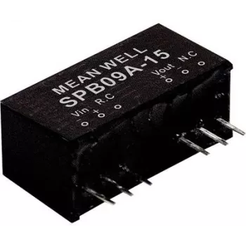 maitinimo adapteris Mean Well SPB09C-15 — Įėjimas 36–75 V, išėjimas 15 V, 9 W, RoHS, 24 mm gylis