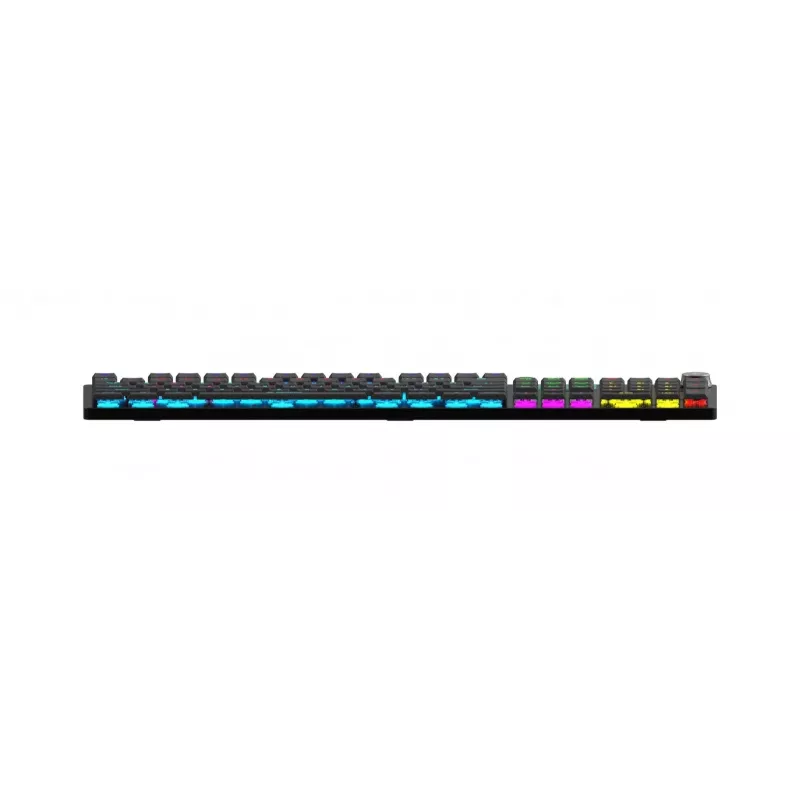 Klaviatūra IBOX AURORA K-6 — pilno dydžio QWERTY, RF belaidė + Bluetooth, RGB apšvietimas, mechaniniai žemo profilio klavišai, juoda