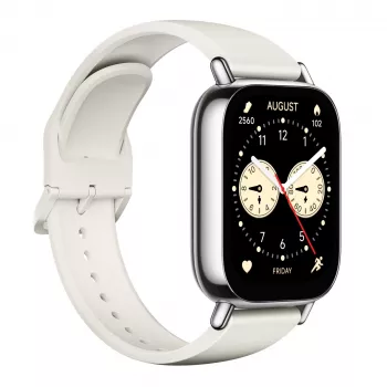 Išmanusis laikrodis „Xiaomi Redmi Watch 5 Lite“ – 1,96 colio AMOLED, GPS, 470 mAh, aukso korpusas, baltas TPU dirželis
