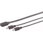 USB laidas S/CONN 13-20022 USB 2.0 0,3 m USB C 2x Mini-USB B juodas