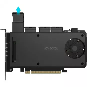 Adapterinė kortelė 4 x M.2 NVMe SSD mobiliam krepšiui, Icy Dock MB204MP-B