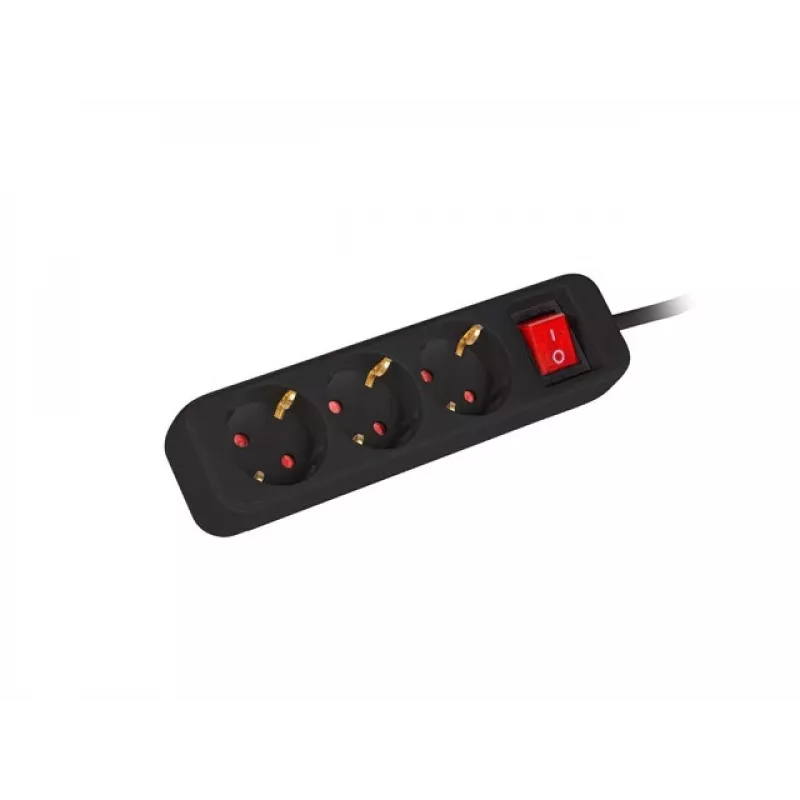 Maitinimo ilgintuvas Lanberg PS1-03F-0150-BK 1,5 m 3 AC lizdai vidaus naudojimui juodas