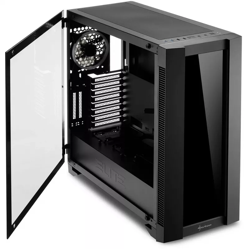 PC Case Sharkoon ELITE SHARK CA200G Midi Tower Juoda
