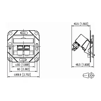 METZ CONNECT 130B12D21102-E - RJ-45 - 6a - -40 - 70 °C - Balta - akrilnitrilo butadieno stireno (ABS) - cinko - GHMT - CE