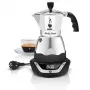 Elektrinis moka puodas BIALETTI 3 puodeliams Moka Timer, programuojamas LED ekranas, aliuminio korpusas, ąsotėlio rezervuaras