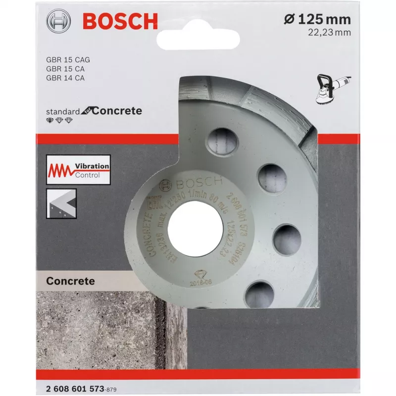 Deimantinis šlifavimo diskas Bosch 2608601573, 125 mm skersmuo, 22,23 mm anga