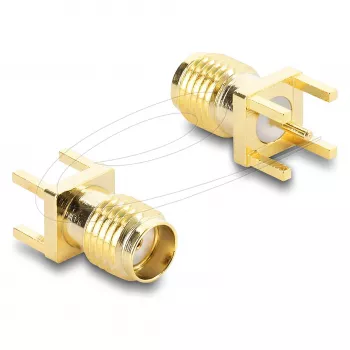 Kabelio lyties adapteris DELOCK 67411 SMA auksinė jungtis — SMA į SMA adapteris