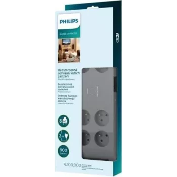Apsaugos nuo viršįtampių įtaisas Philips SPN3180A/60 — 8 lizdai, 2,0 m kabelis