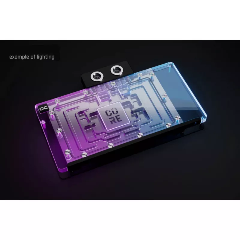 GPU vandens blokas Alphacool Core, skirtas GeForce RTX 5090 su ARGB ir galine plokšte