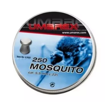 „UMAREX Mosquito“ 5,5 mm plokščios diabolo formos šratinės granulės, 250 vnt., nerūdijantis plienas, suderinamos su sriegiuotais vamzdžiais