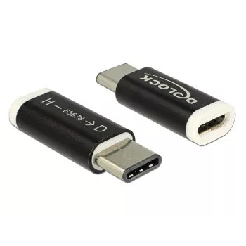 Delock - USB adapteris - 24 kontaktų USB-C (M) į Micro-USB B tipo (W) - USB 3,1 - juodas (65678)