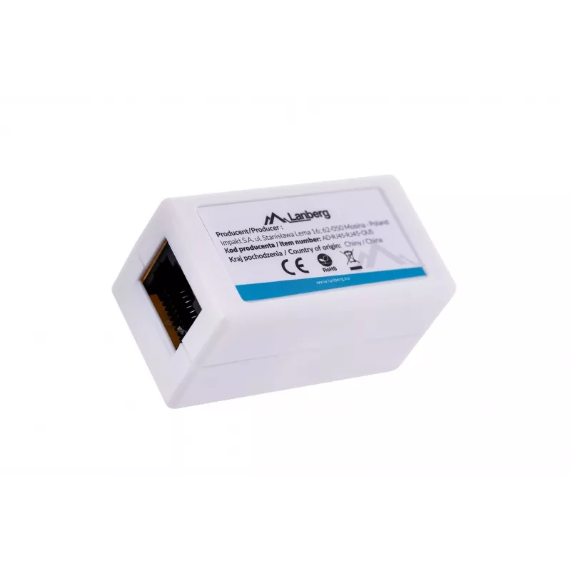 LANBERG jungčių adapteris RJ-45 į RJ-45, moteriška–moteriška, U/UTP Cat5e, baltas