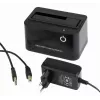 Gembird HD32-U2S-5 dokinė stotelė 2,5 ir 3,5 colio diskams USB 2.0 Type-A juoda