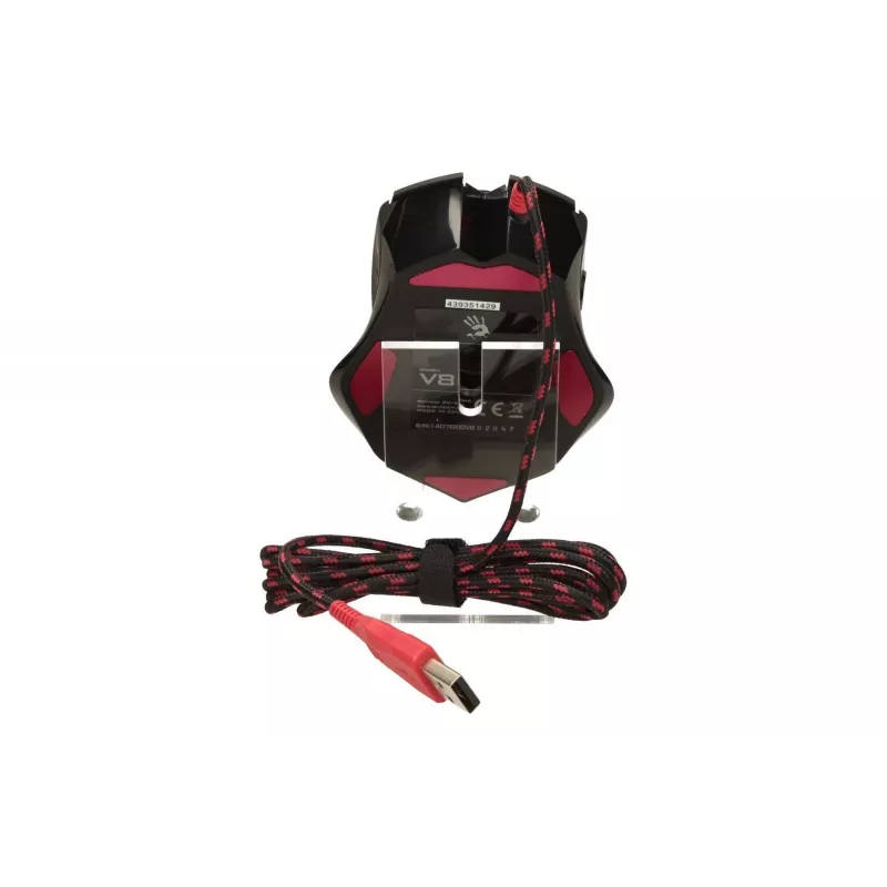 Žaidimų pelė A4Tech Bloody V8m — 3200 DPI, 8 mygtukai, V-Track optinė, USB Type-A, juoda