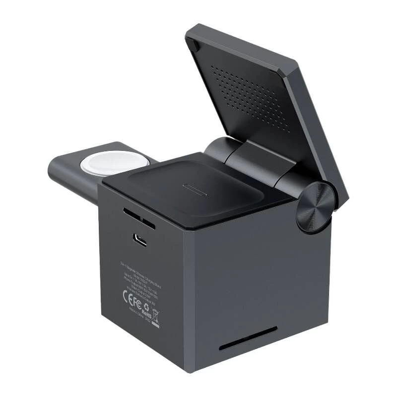 Belaidis 3-in-1 indukcinis įkroviklis CHOETECH T632-F 15W — juodas