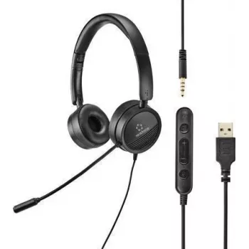 Renkforce RF-HS-360 PC-Headset USB Stereo On Ear Juoda (RF-4737358)