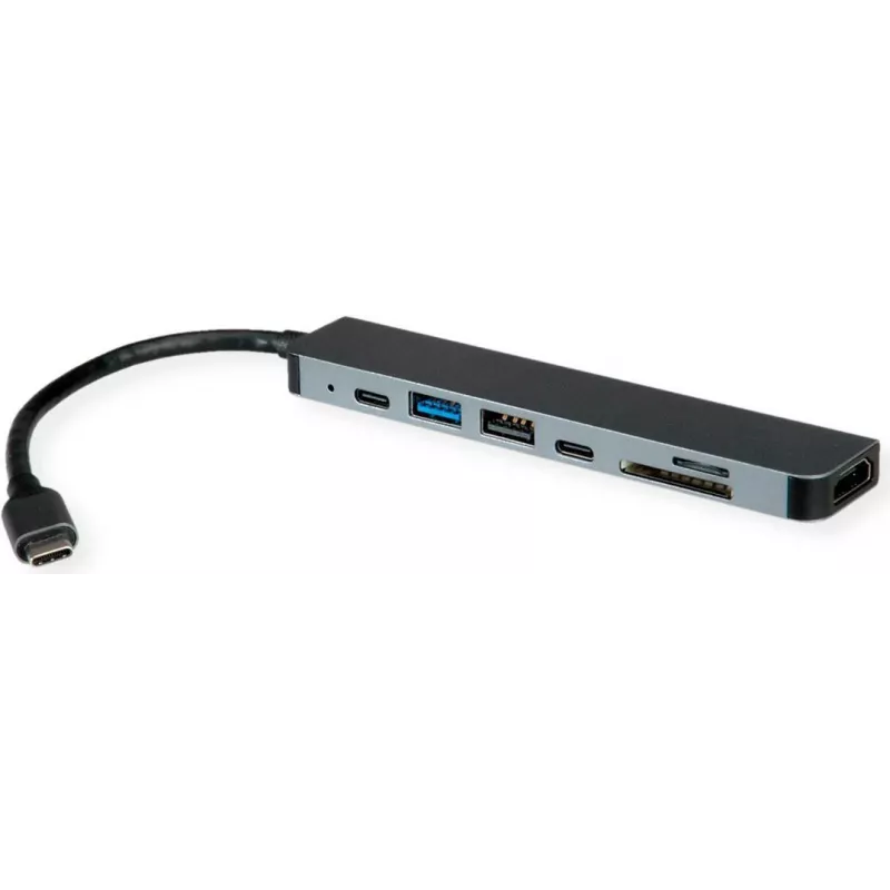 Nešiojamojo kompiuterio dokas ROLINE 12021122 USB 3.2 Gen 1 Type-C pilkas