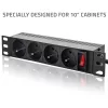 Qoltec aliumininis PDU 10'' stelui | 1U | 16A | 4xPRANCŪZIŠKI | 1,8 m